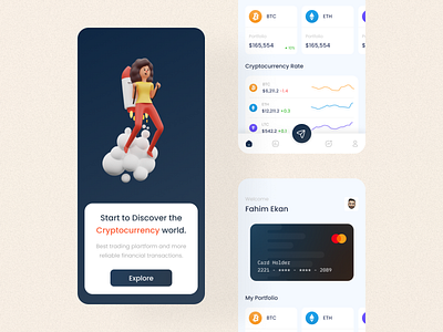 Cryptocurrency Trading App UI app app design bitcoin branding crypto cryptocurrency design mobile app ui uidesign uiux