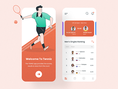 Tennis App UI app app design mobile app ui uidesign uiux
