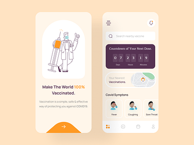 Vaccination Mobile app UI