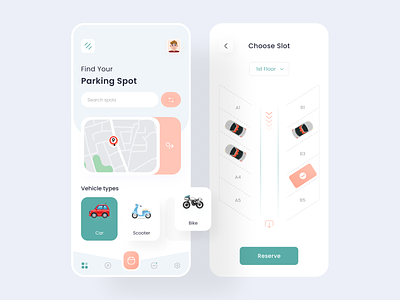 POXO - Parking Mobile App app design mobile app ui uidesign uiux