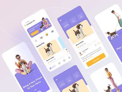 Pets Adoption App app app design design mobile app ui uidesign uiux