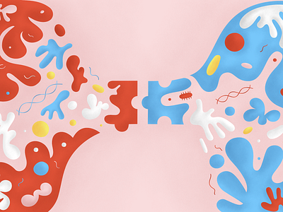 Molecules composition digital flat illustration illustrator molecules science texture vector