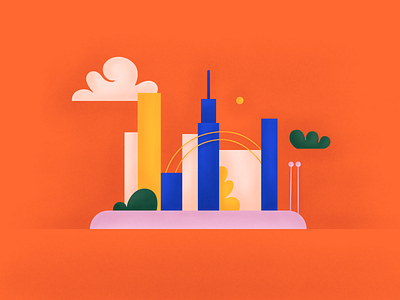 A city art composition design flat illustration illustrator logo texture vector