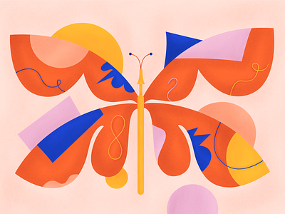 A Butterfly art composition design flat illustration illustrator logo texture vector