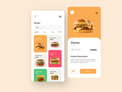 Foodiee App burger ui food ui product design ui uiux