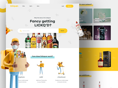 Lickquor Shots alcohol alcohol branding app lickquor product design product page