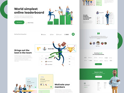 Leaderboard Landing Page green landingpage leaderboard ui ux webpage