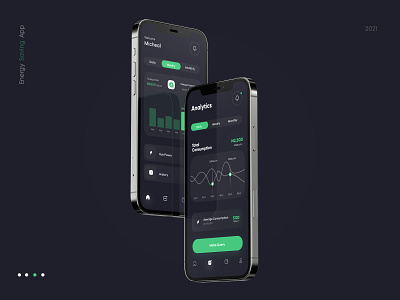 Energy Saving App darkmode design product design uiux
