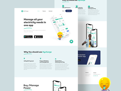 Hycharge Web branding charge hycharge landing page product design uiux vector