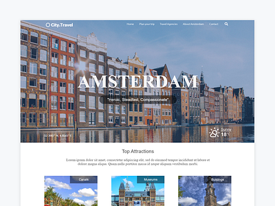 Amsterdam City Website adobe photoshop adobe xd app elementor template design theme travel website ui web website design