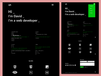 David The Web Developer adobe photoshop adobe xd app template theme ui website design wordpress