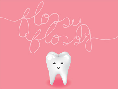 Feelin' flossy dentist floss happy teeth illustration tooth