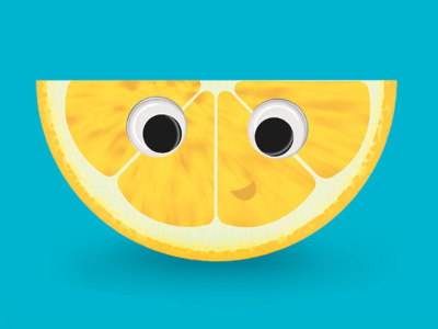Lemon-y fruit googly eyes happy illustration lemon yellow