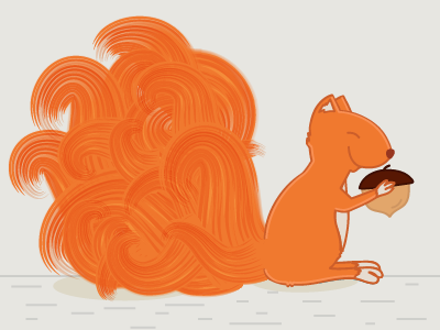 Daily Draw – Day 1: Squirrely illustration orange squirrel stroke tail