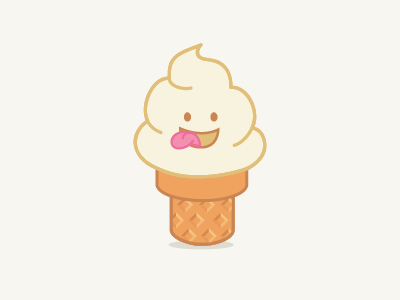 Daily Draw – Day 2: Ice cream character cone ice cream illustration tongue vanilla