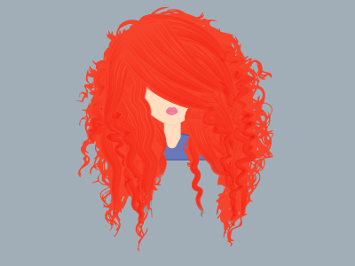 Daily Draw – Day 4: Such hair curly daily draw frizzy girl hair head illustration illustration challenge lips red hair