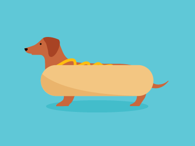 Daily Draw – Day 9: Weenie dog blue dachsund daily draw hot dog illustration illustration challenge vector weenie weiner dog