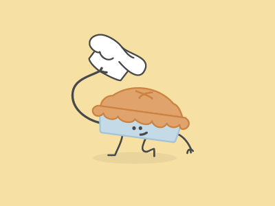 Daily Draw – Day 12: Pie baking chef icon illustration legs pie vector