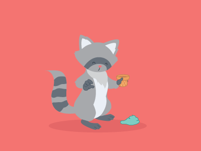 Sad 'coon animal ice cream illustration oops raccoon vector