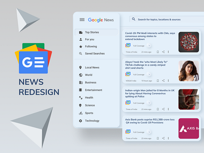 Google News Redesign app design google google design illustration logo typography ui ux vector