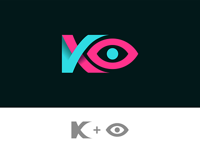 K + Eye Logo Design For A Client! what do you think? Thinking fa 2d art branding clean design icon illustration illustrator logo minimal vector