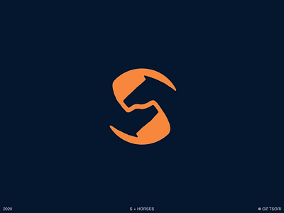 Horses + S Sketch animal animal logo blue bold horse horse logo letter logo logos minimalism negativespace negativespacelogo orange pegasus s s letter s logo s mark simple symbol