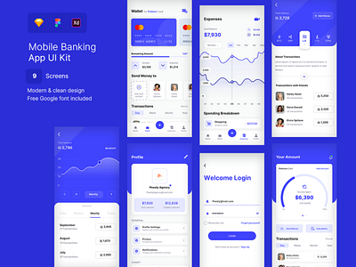 Mobile Banking App UI Kit mobile app mobile banking ui kit