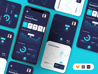 HealthCare Mobile App care dashboard design flat health illustration mobile sketch ui vector