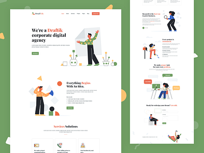 Agency Saas Landing Page agency flat illustration landingpage sass vector web design