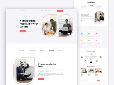 Digital Agency Landing Page adobe xd agency design digital flat illustration landingpage ui uidesign web design