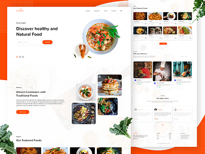 Food website landing page