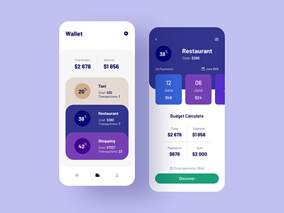 Wallet App adobe xd design flat illustration ui uidesign