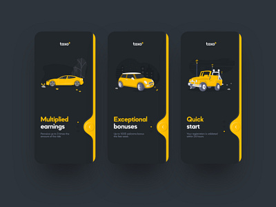 Mobile App - Onboarding Screens adobe xd car design flat illustration onboarding ui