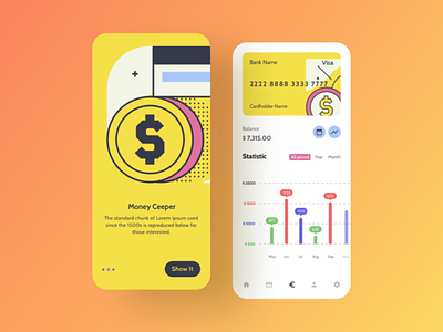 Dashboard for Mobile App adobe xd bank card branding card dashboard design illustration mobile ui uidesign