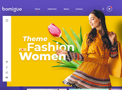 Bomigue Shop website adobe xd dashboard design ecommerce flat illustration landing page ui uidesign webdesign women