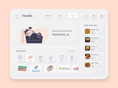 Food Delivery Dashboard adobe xd branding dashboard delivery design flat food illustration uidesign vector