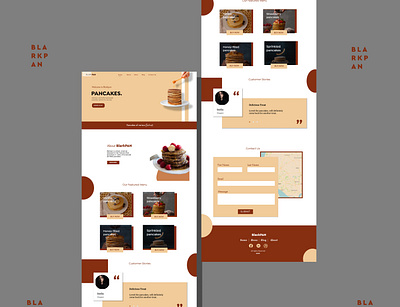 BLARKPAN design landing landing design landing page landingpage newbie pancakes restaurant sample ui ui design ui designer uiux