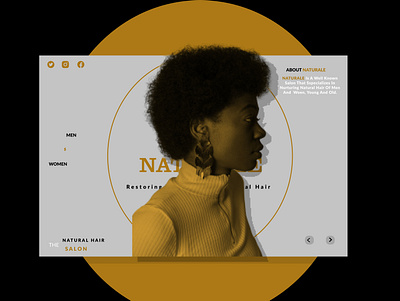 Naturale 2 design duotone hair landing page natural newbie sample ui ui design ui designer uiux