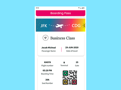 DailyUI Day 24: Boarding Pass