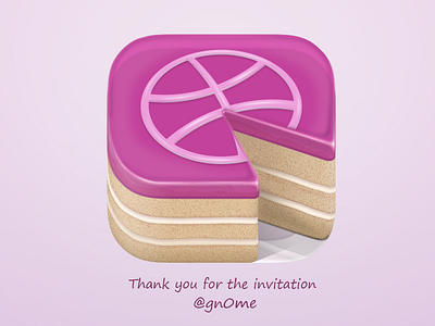Thank you for the invitation cake dirbbble icon invite thanks