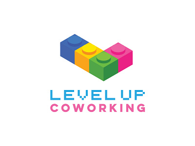 Level Up coworking space branding design logo
