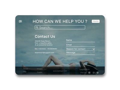 Resort Contact Us Page adobe adobexd app challenge challenges contact page dailyui dailyui 001 design dribbble best shot dribbbleweeklywarmup figma ui ui ux profile dailyui uiux ux web web design webdesign website