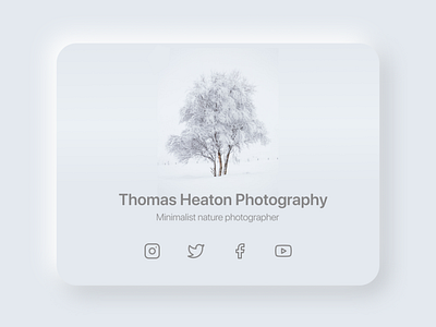 Photographer Digital Information Card dailyui #45 app dailyui design dribbble best shot figma infocard minimal minimalist minimalist design neumorphic neumorphism neutraface photographer photography ui ui ux profile dailyui uiux ux web webdesign