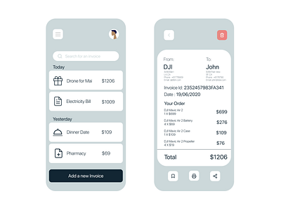 Invoice App and Design dailyui #46 app app design challenge dailyui dailyui 046 design figma invoice invoice design mobile app mobile ui ui ui ux ui ux profile dailyui uidesign uiux ux uxdesign web webdesign