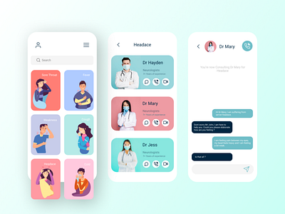 Medical Care App UI app chat chat app dailyui design doctor app figma medical app medical care mobile design mobile ui ui ui ux profile dailyui uiux ux web webdesign