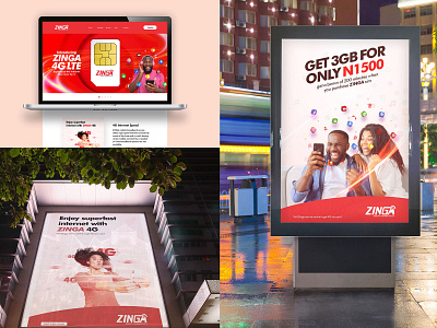Zinga 4G Launch Data Campaign ad advert graphic design mobile advert poster