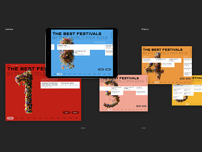 The Best Festivals in The World colorful concept design design festival flat interface minimal music app navigation screens site ui ux web webdesign website