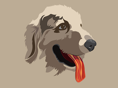 Winning animals bacon dog food humor mash up pooch tongue vector