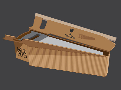 Toolbox blade box cardboard design graphic humor mash up saw tool tool box vector