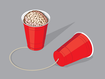 Smartphone brain branding cellphone cup design graphic humor party phone solo cup vector